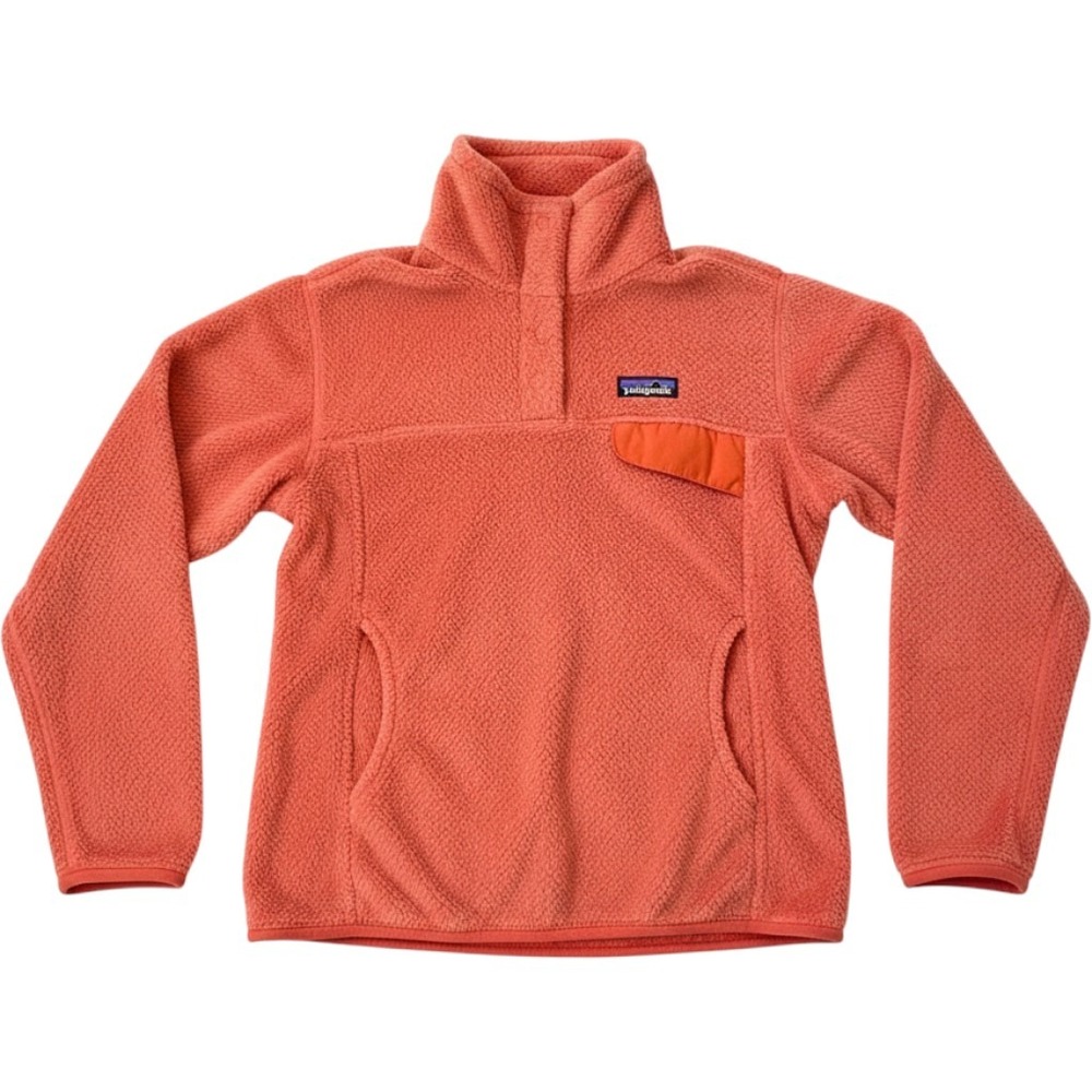 Patagonia Re-Tool Snap-T Pullover Women Small Coral Orange Fleece Jacket 25442